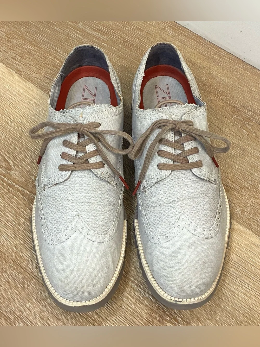 Cole Haan ZERØGRAND Wingtip Oxford Shoes Light Gray Men’s Size 11 M